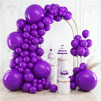 RUBFAC Balloons Black Balloon Arch for Black Birthday Decorations - Dark Purple