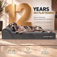 The Dog’s Bed Orthopedic Memory Foam Dog Bed with Headrest XL 6-Inch – Essentials for Dogs - Grey Plush / XXL (54"L x 36"W x 6"Th) - image 3