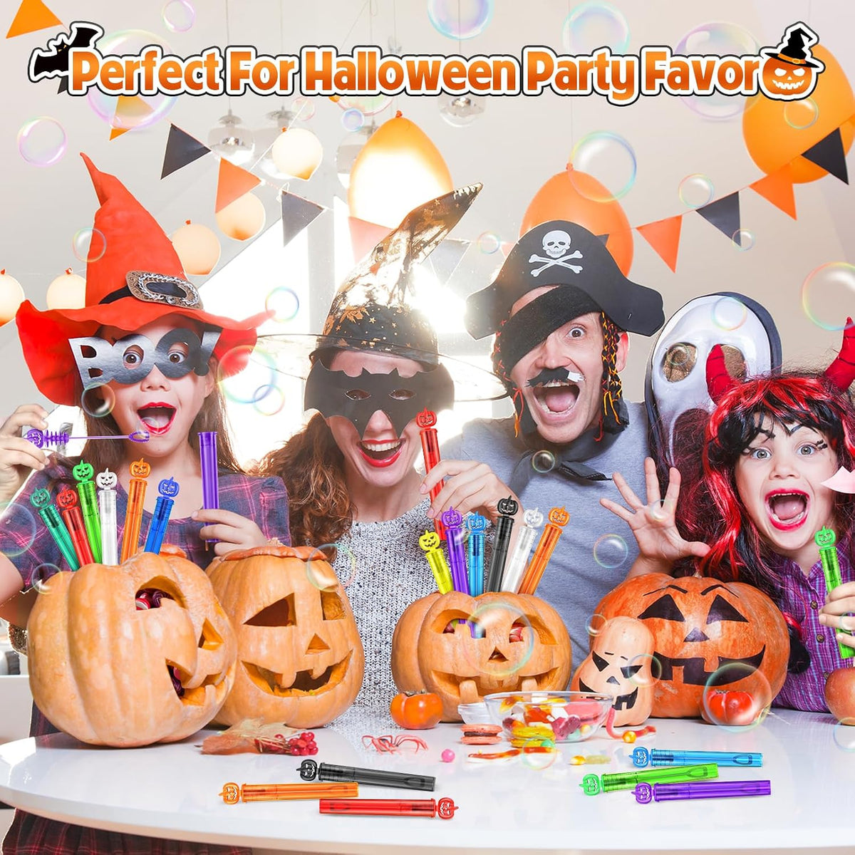 SpringFlower 36-pack of mini Halloween bubble wands in 4 colors - view 7