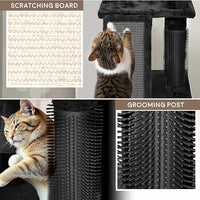 Large Cat Tree Tower for Large Cats, Cat Scratching Post, Self Grooming Post, Interactive Cat Toys, Oversized Perch and Basket, Heavy Duty 72", Black and Red