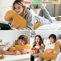 Dino Nugget Pillow Plush, Dinosaur Chicken Plush Nuggets Pillow Funny Birthday Gifts for Boys - Group - Golden 2 Pcs / Large - image 3