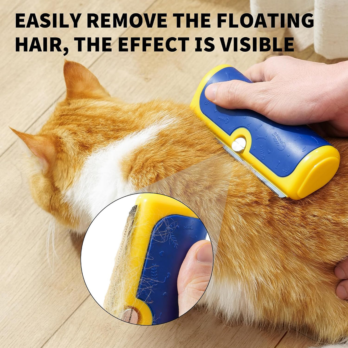 Deshedding Dog Brush for Short Hair - Blue & Yellow - image 3