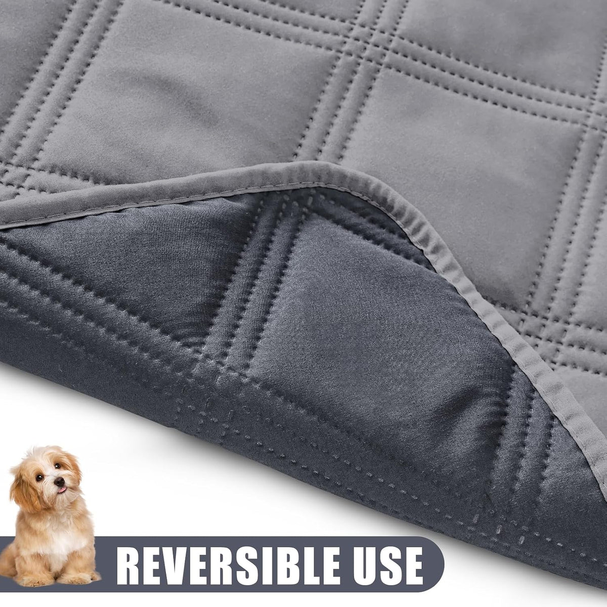 Smiry Waterproof Dog Bed Cover - Grey/Dark Grey / Lattice / 40x50 - image 3