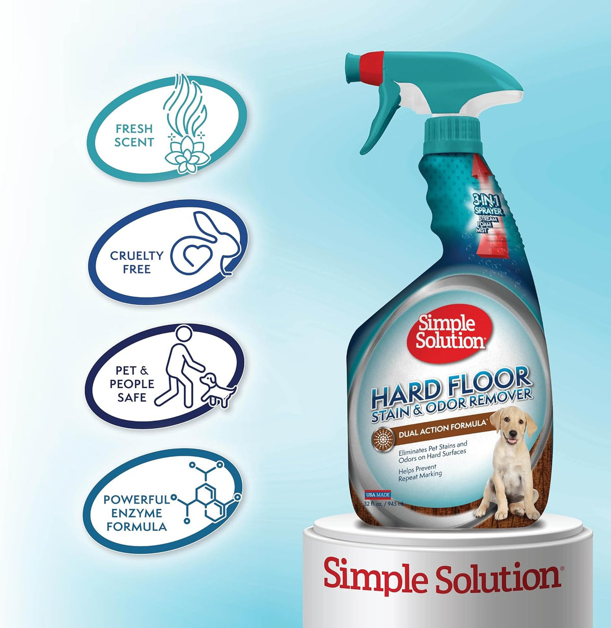 Simple Solution Hard Floor Dog Stain & Odor Remover - 160 Fl Oz (Pack of 1) - image 3
