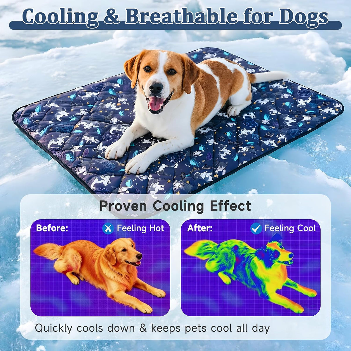 Dog Cooling Mat, Premium Lightweight Pet Cooling Blanket Bed Cover for Dogs, Cat, Puppies | Ice - X-Large / French bulldogs - image 3