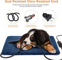 Heated Dog Bed, Waterproof Adjustable Temperature Dog Cat Heating Pad with Timer, Indoor Pet - XL: 47" x 28" / Navy Blue - image 3