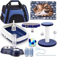 Eccliy 10 Pcs Kitten Starter Kit for Indoor - Classic / Medium / Dark Blue