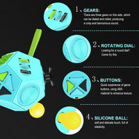 Fidget Dodecagon-12 Sided Fidget Toy Cube for Kids - B3 Blue Sky - image 4