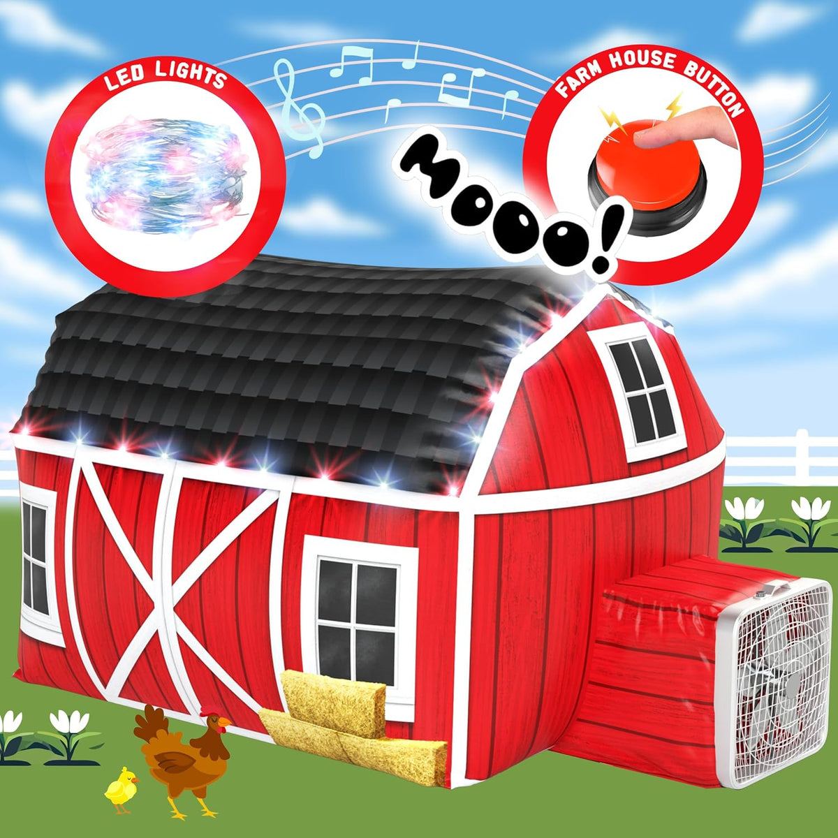 W&O Space Explorer Inflatable Fort with Lights & Sound - Country Barn