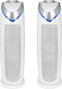GermGuardian Air Purifier with HEPA 13 Filter, Removes 99.97% of Pollutants, Covers 743 Sq. Foot Room in 1 Hour, UV-C Light Helps Reduce Germs, 22 Inch, 2-Pack, White, AC4825W2PK