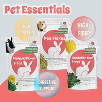 Snout and Shell Small Animal Treats – Pea Flakes, Dandelion Leaf (1oz), Marigold Flowers (0.5oz) – Natural Foraging Snacks for Rabbits, Guinea Pigs, Chinchillas, Hamsters & More