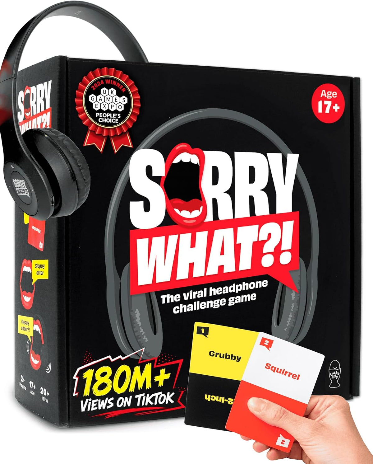 Sorry What - Award Winning Headphone Challenge Party Game for Adults 17+ – Fun for Kids & Family - Adult Edition