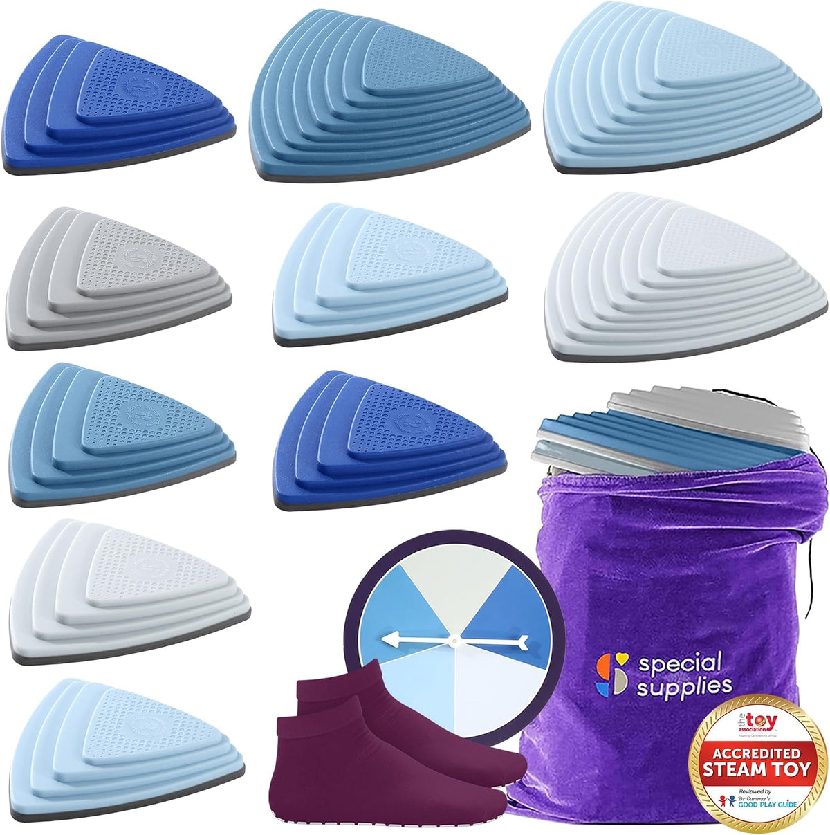 Special Supplies 10 piece rubber stepping stones for kids in bright colors - view 3