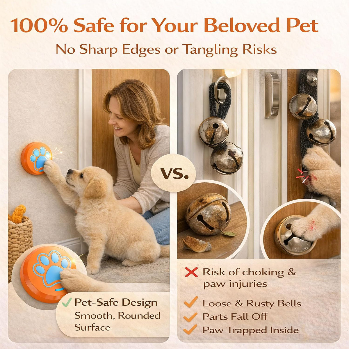 Dog Training Bells for Door - Orange - image 3