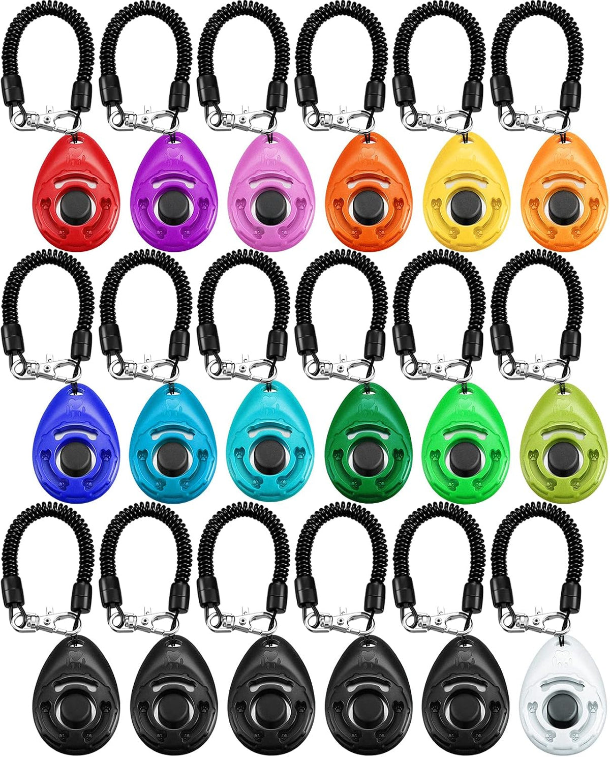 Frienda 18 Pcs Dog Training Clicker with Wrist Strap for Pets - Multicolor