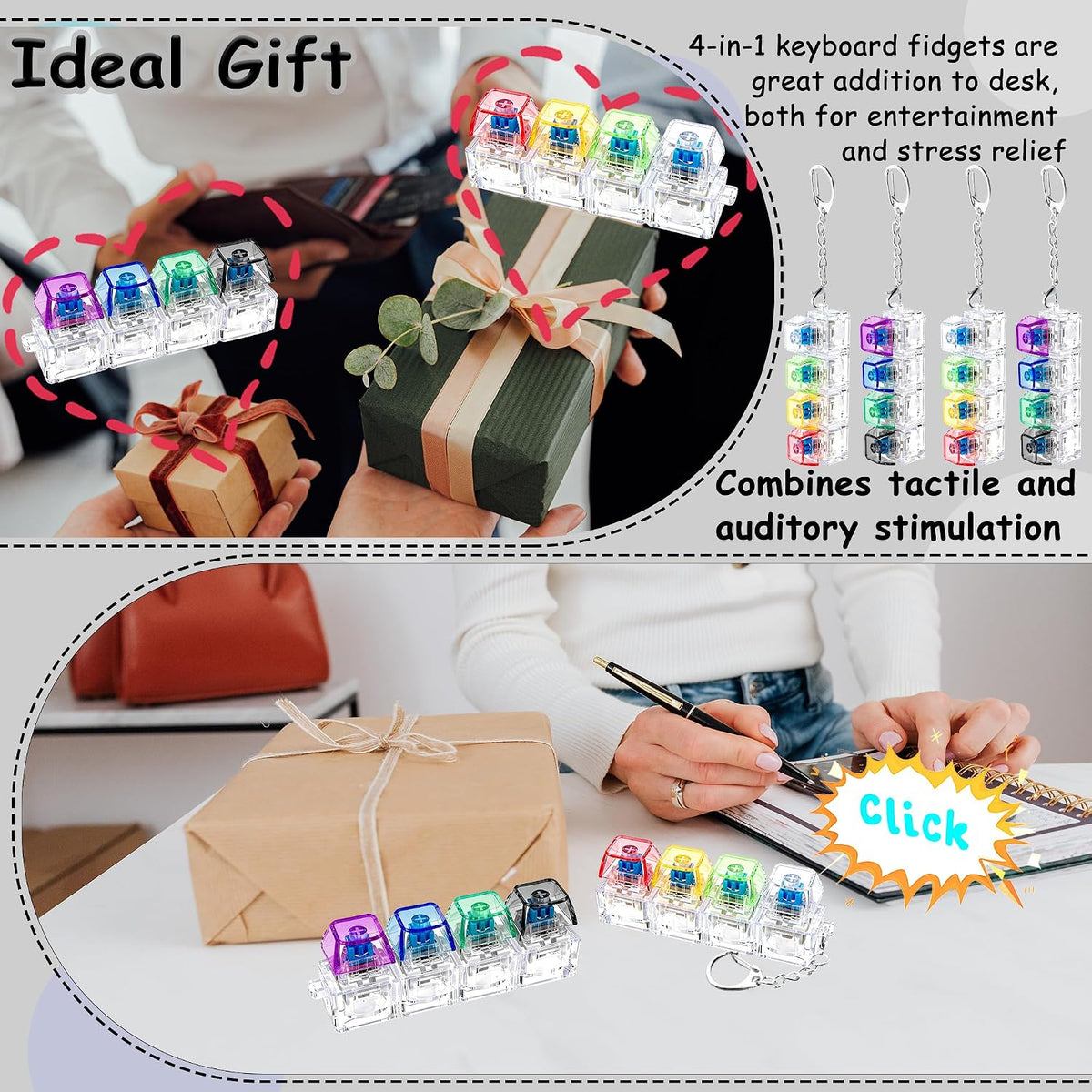 2 PCS Keyboard Fidget Toy - Transparent / General - image 4