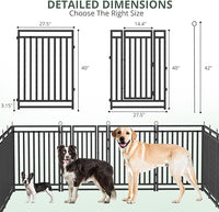 Dog Fence Outdoor Indoor, 40" Inch Height 40 Panels Dog Playpen for Large/Medium/Small Dogs Metal Dog Pen for Yard Camping and RV | Black-Silver