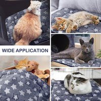 4 Pcs Dog Crate Pads Soft Warm - Rectangular 20 x 30 x 1.6 Inch / Star / Blue - image 4