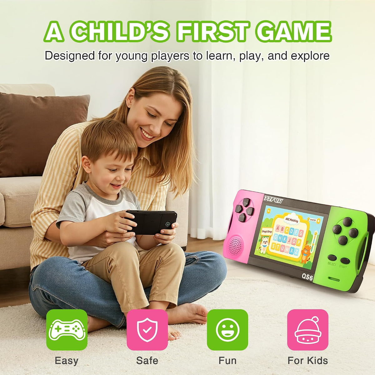 Handheld Games for kids Built-in 200+ Classic Retro Games - Green - image 2