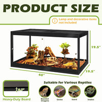 PROLEE 82 Gallon Bearded Dragon Tank - Black / 65 Gallon (40x19.5x19.5 Inch) - image 2