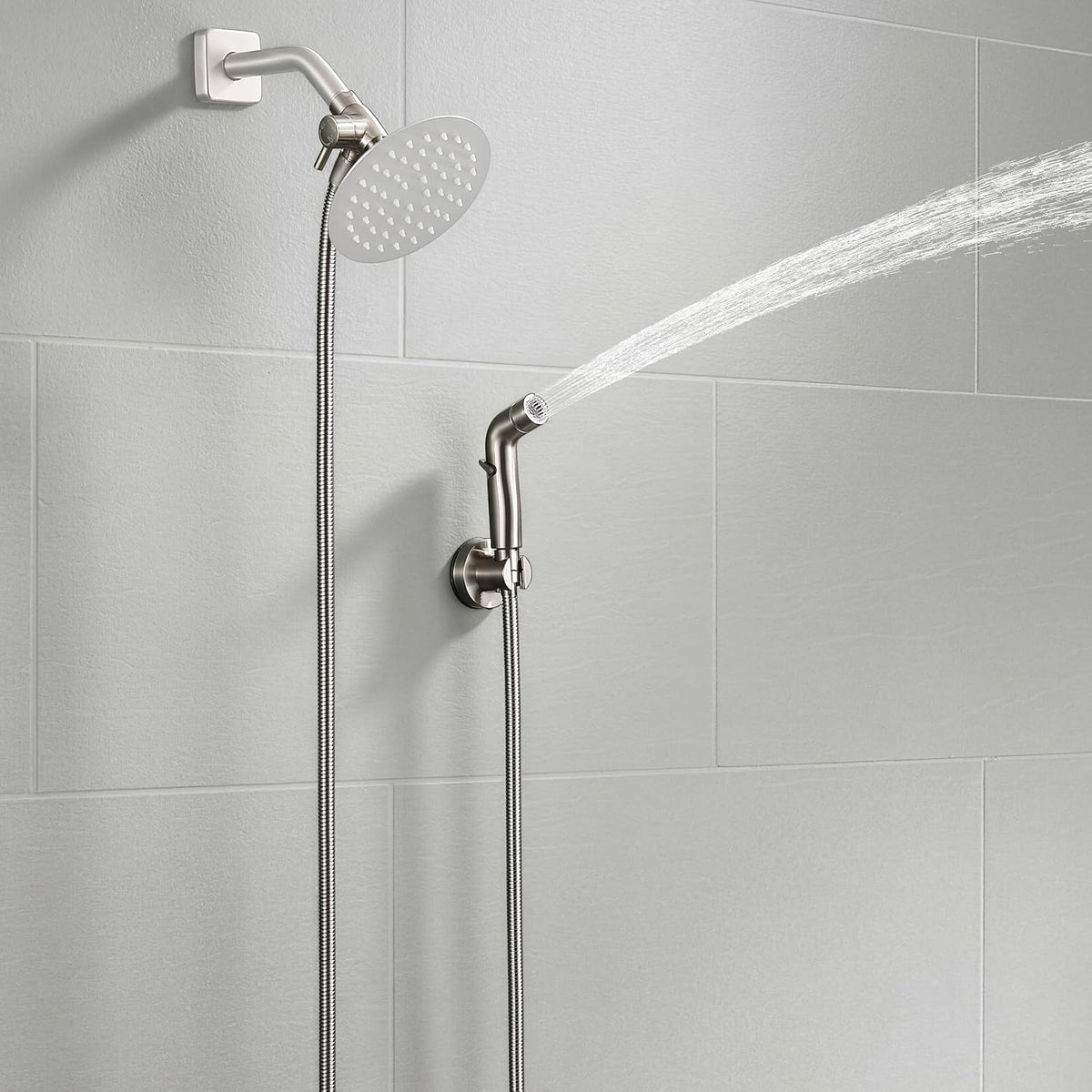 G-Promise 2 Mode Dog Shower Attachment with Extra Long Hose Adhesive - 159 Inch Hose / Brushed Nickel - image 2