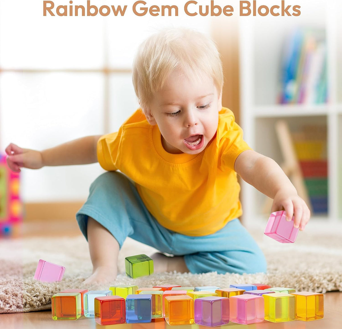 Woodtoe 24 PCS Rainbow Blocks Set - 36 PCS Rainbow Blocks Set - image 2