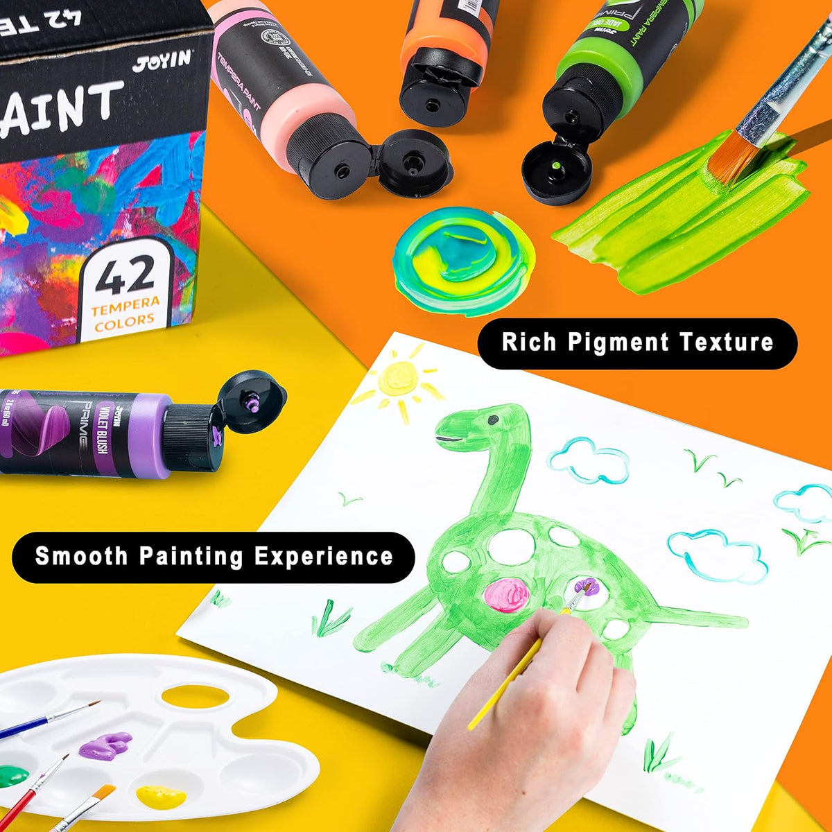 JOYIN Washable Tempera Paint Set for Kids 42PCS - 2 Fl Oz (Pack of 42) - image 3