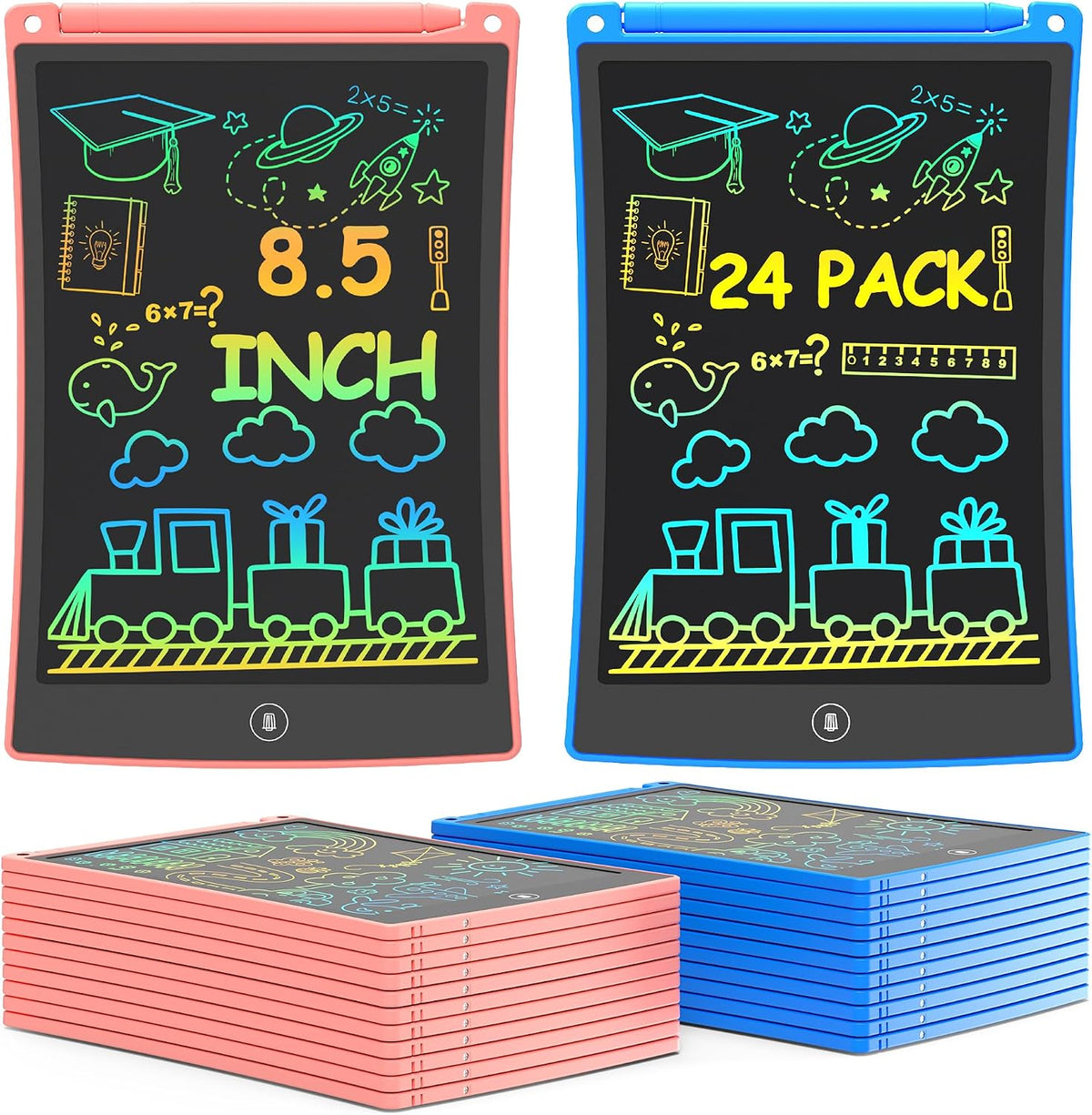 bravokids 2 Pack LCD Writing Tablet with Stylus - Blue*12+pink*12 / 8.5 inch
