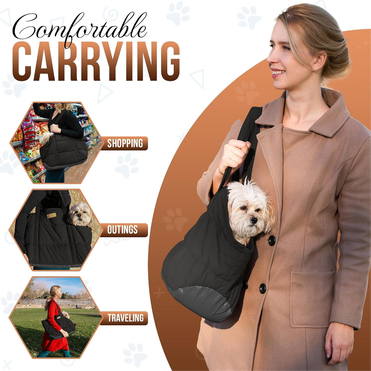 Plush Dog Purse Carrier for Small Dogs, Soft Tote, Black – Essentials for Dogs - Black 2.0 - image 2