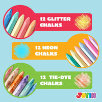 JOYIN 36 PCS Washable Sidewalk Chalk, 3 Styles - 36 - image 3