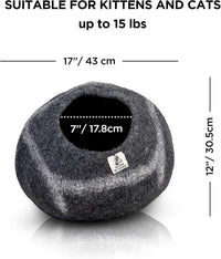 Woolygon Felt Cat Cave Bed, Merino Wool, Handcrafted – Essentials for Cats - Hide & Seek - image 3