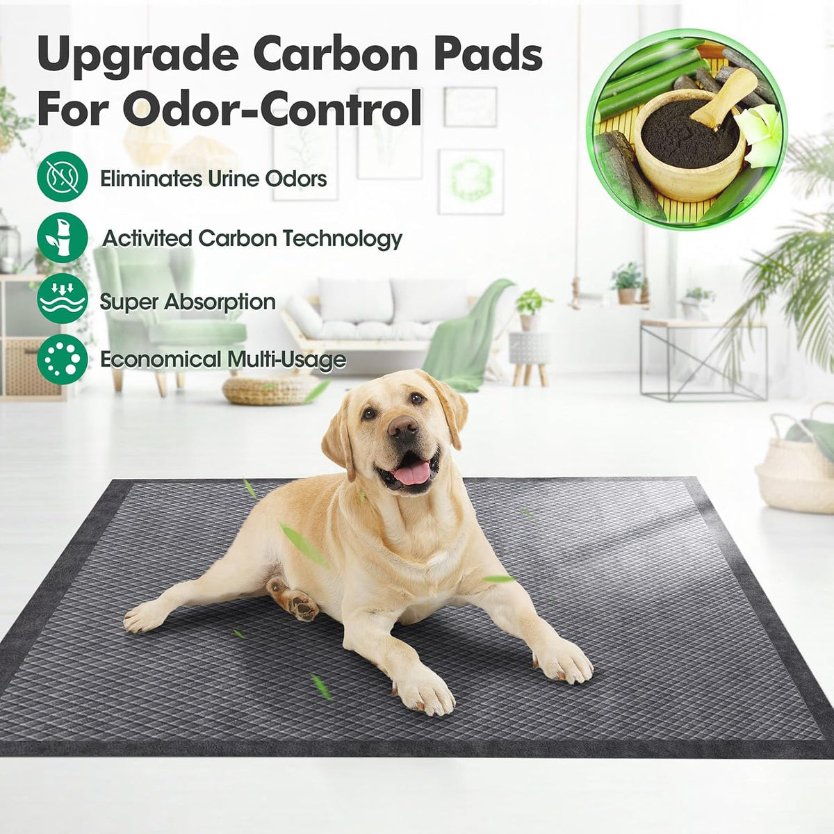 Enormous 37"x 54" Dog Training Potty Pads - 36"x36" Charcoal（30counts） - image 4