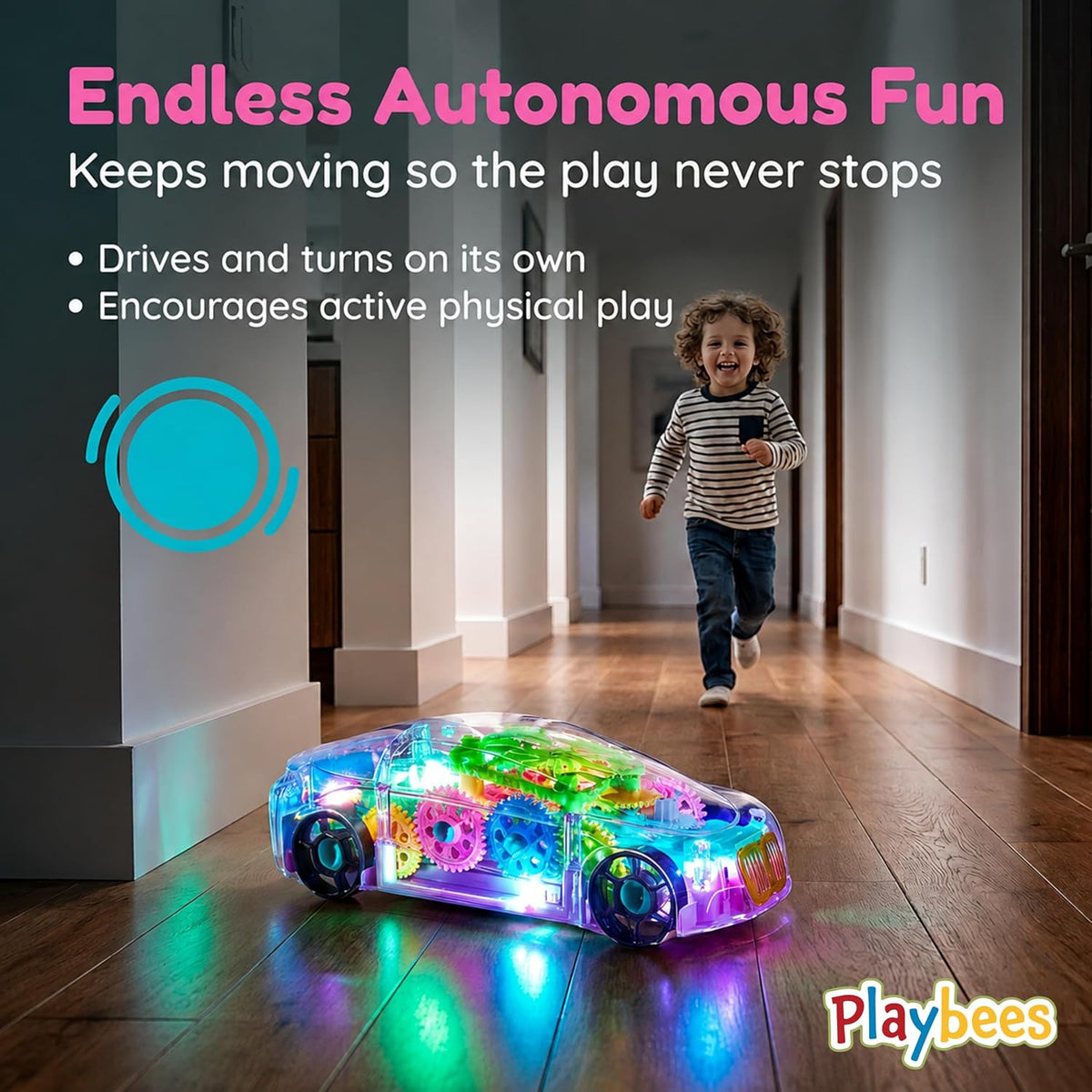 Playbees Light-Up Transparent Car - Bump & Go Car - image 4