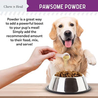 Chew + Heal Labs Glands Bowel Support - 5.4 oz of Stop The Scoot Powder for Scooting, Healthy Anal Glands, and Digestive Health - Made with Pumpkin Powder for Dogs