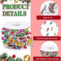 FOIMAS mini dollhouse fake Christmas string lights with colorful plastic bulbs - view 8