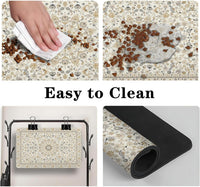 Dog Food Mat for Floors, Absorbent Pet Cat Food Bowl Mat - Bohemia 9 / 27"L x 17"W - image 4