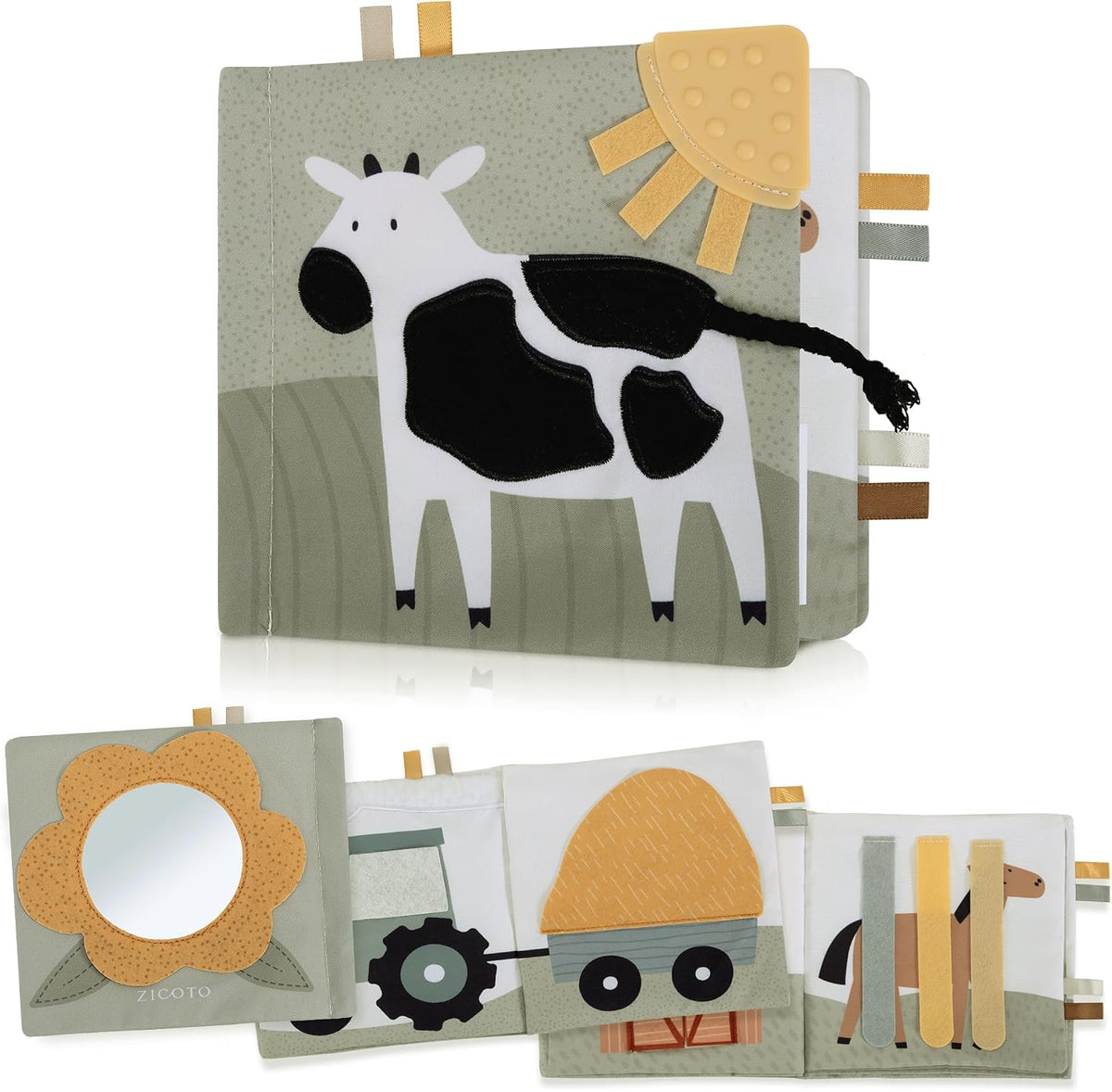 Soft Baby Book with Touch and Feel Pages - Farm Animals