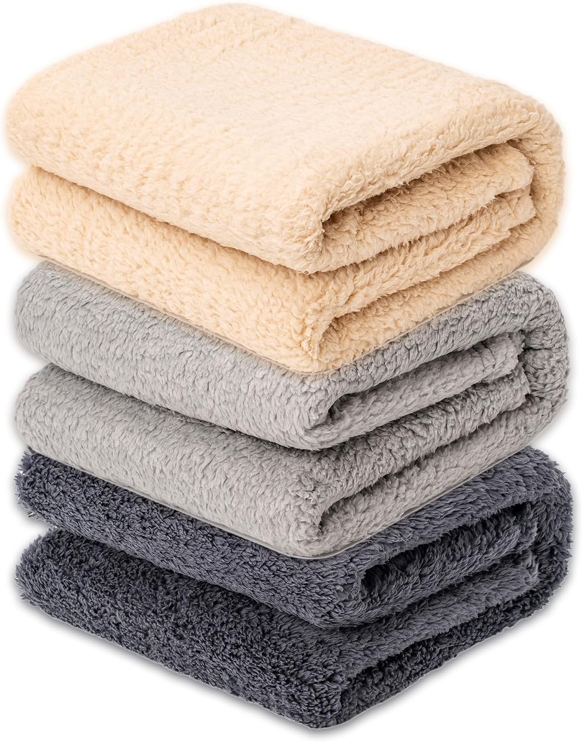 2 Blankets, Dog Cat Pet Blanket, Soft Warm Fleece, for Puppy - Beige+lightgray+darkgray / 24"L x 18"W, 3/Pack