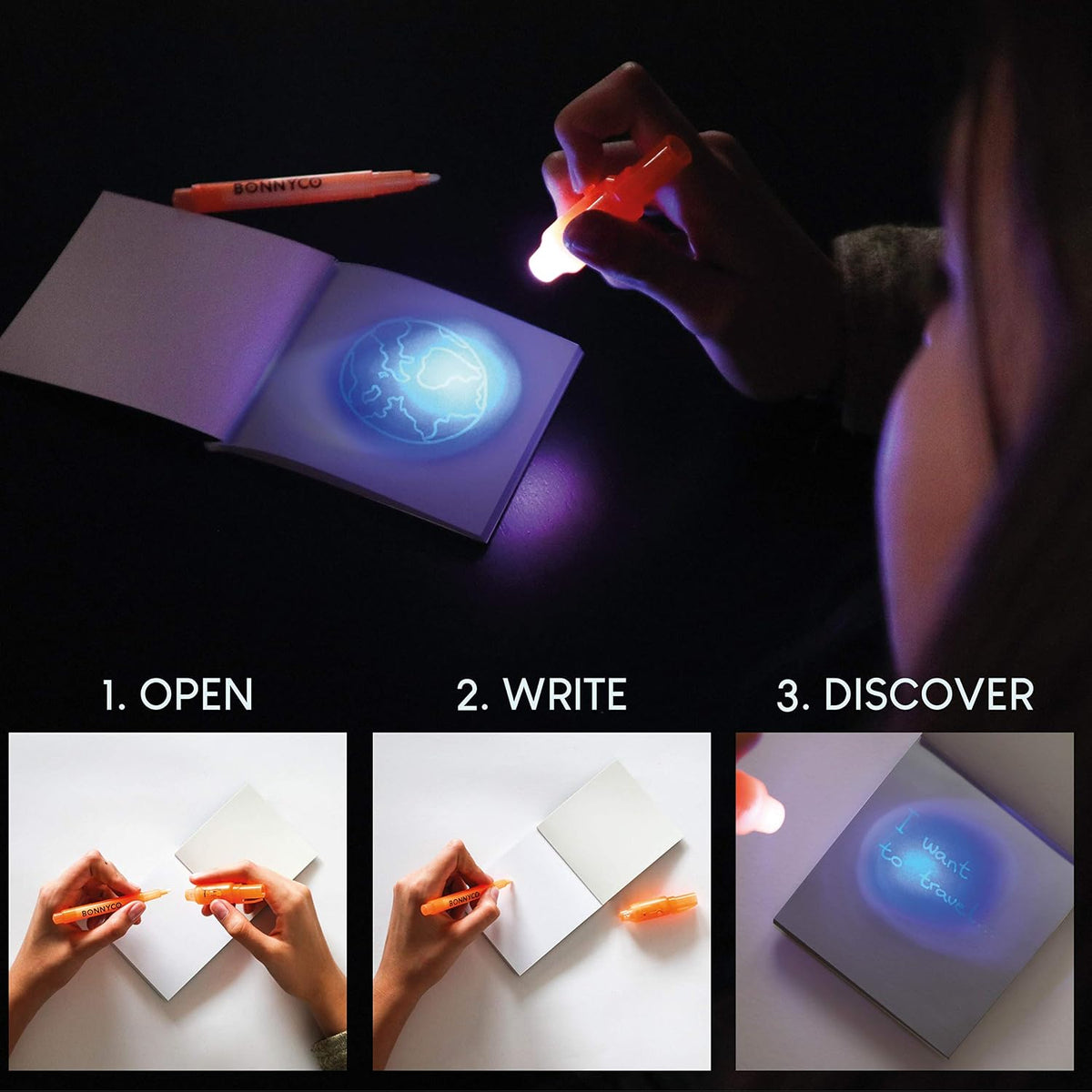 BONNYCO Invisible Ink Pen and Notebook Pack of 16 Party Favors - Spies - Pack 16 - image 2