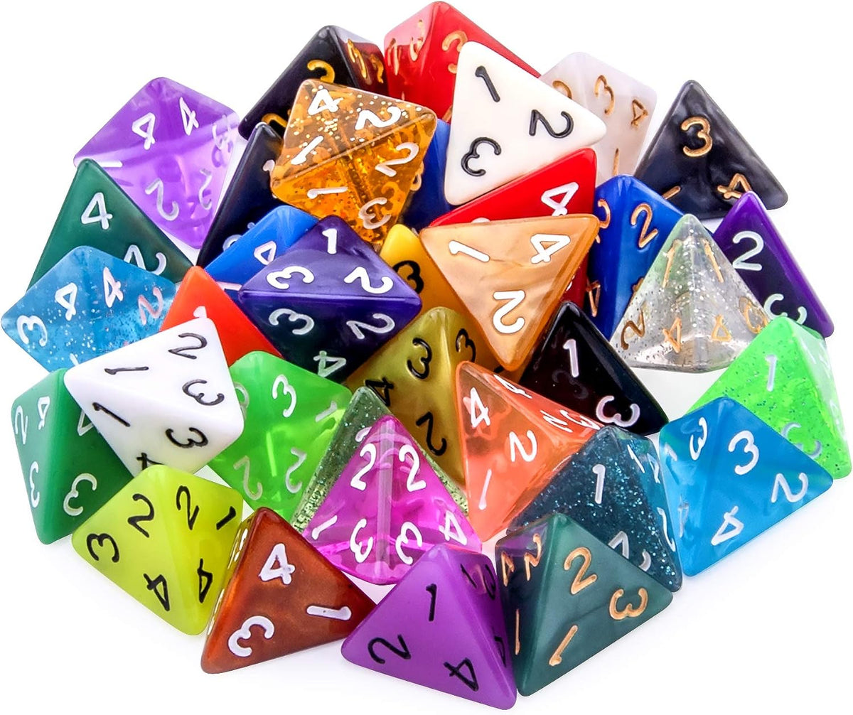 AUSTOR 35 Pieces 20 Sided Dice Polyhedral Dice Set Mixed Color Game - 4 Sides