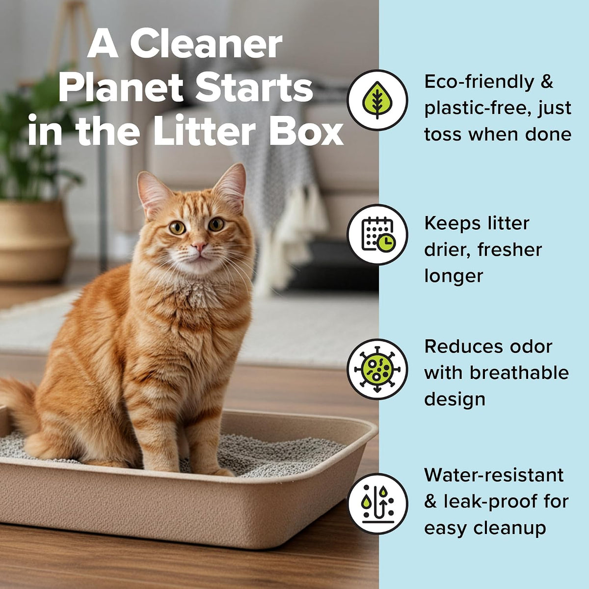 Kitty Sift Disposable Cat Litter Box Large - Litter Box Only / Large (6-Piece Set) - image 2