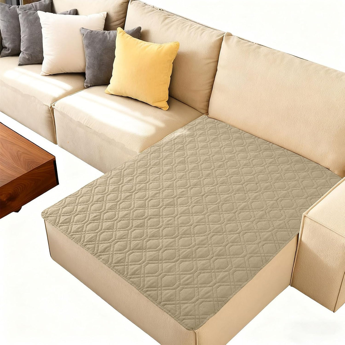 Waterproof Dog Bed Blanket - Taupe+beige / Geometric / 40x50 Inch