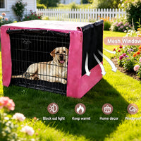 42-Inch Dog Crate Cover with Mesh, Waterproof Kennel Cover - 36.0"L x 23.0"W x 25.0"H / Pink - image 3