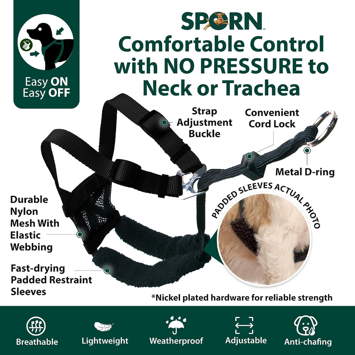 Sporn No Pull Dog Harness - Large/X-Large / Black - image 3