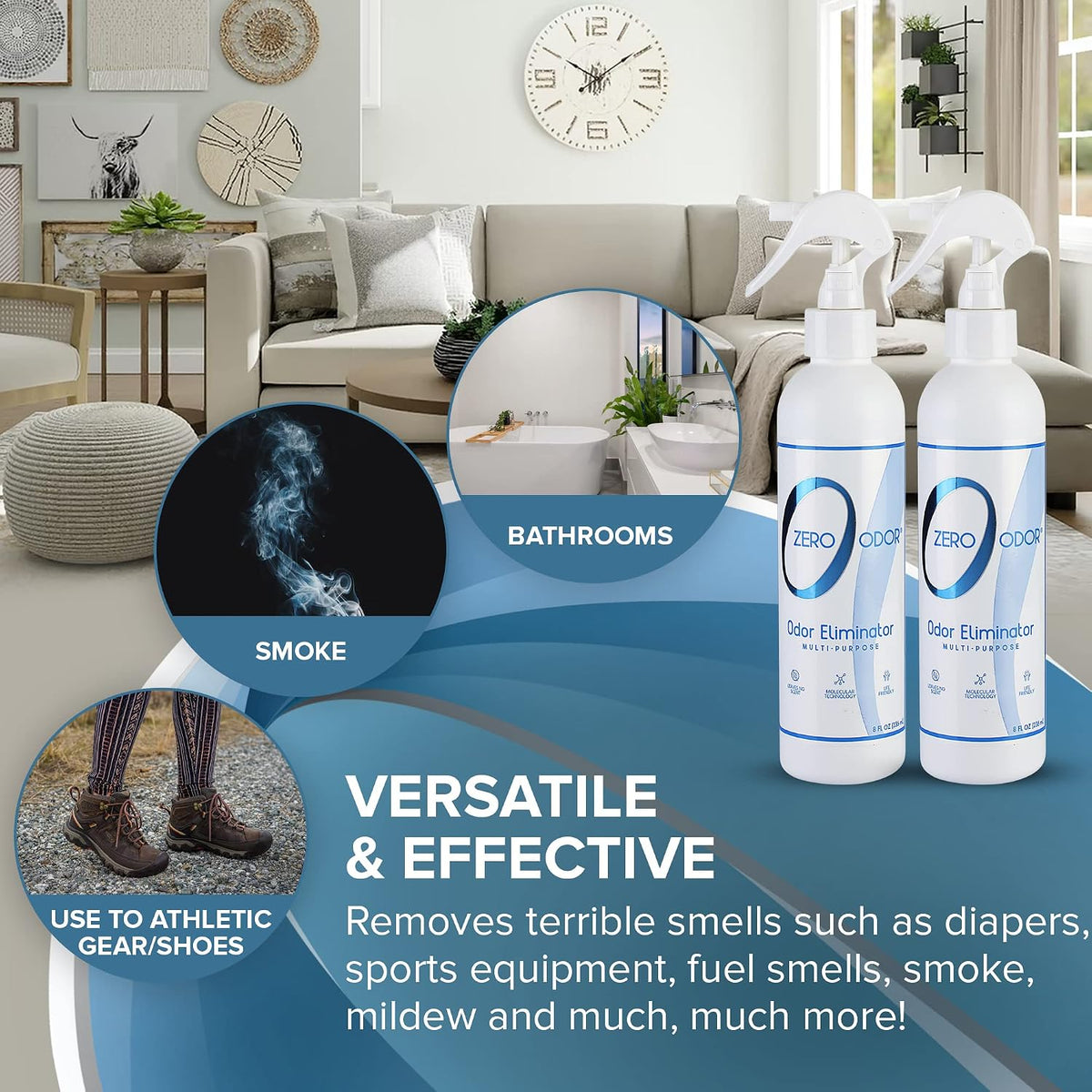 Zero Odor Multi-Purpose Odor Eliminator - 8 Fl Oz (Pack of 2) - image 3