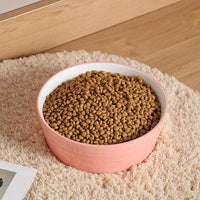 Pink Dog Bowl Ceramic for Medium Large Breed, Heavy Weighted Dog Food Water Dish, 8 in Non - Slip Modern Cute Extra Big Porcelain Pet Bowl Maze Wide Mouth