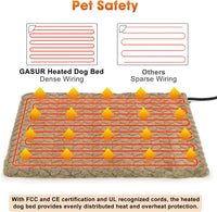 Heated Cat Bed, Waterproof Cat Heating Pad with Timer Temperature Adjustable, Indoor Heated - Brown / Medium(28"x20") - image 2