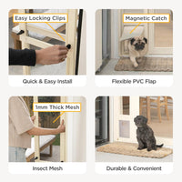 Hakuna Pets V2 Patio Pet Door Screen Insert Panel for Sliding Doors - Small / Cream - image 4