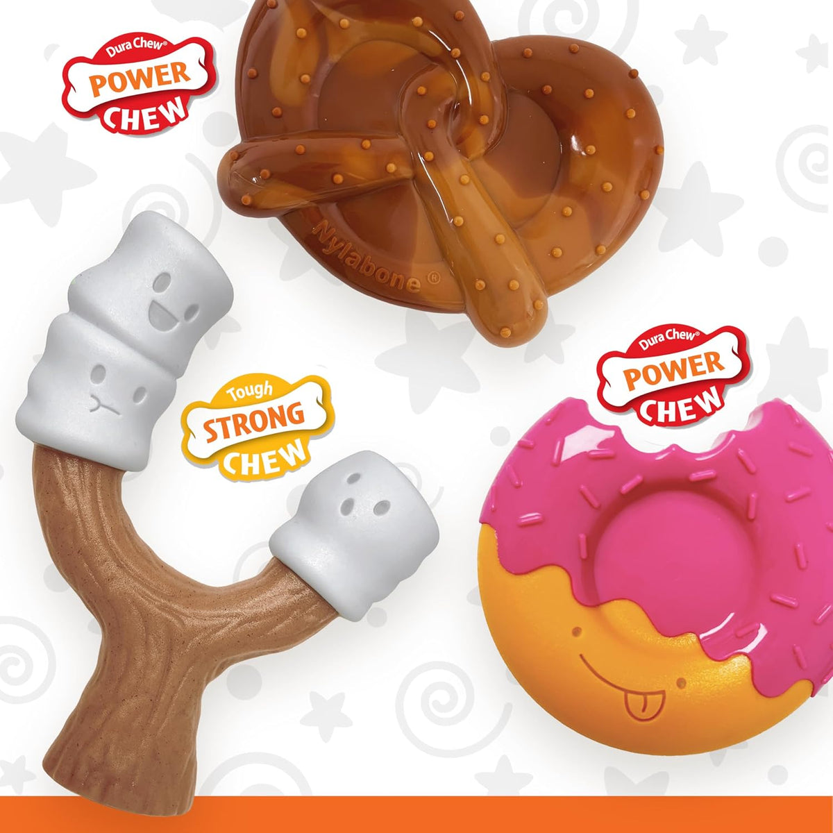 Nylabone Lobster Power Chew Toy for Dogs - Donut 3 Pack / Large - image 3