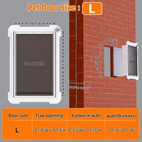 3-Flap Never Rust Extra Large Dog Door for Doors with Sliding Lock - Large / For Wall - image 2